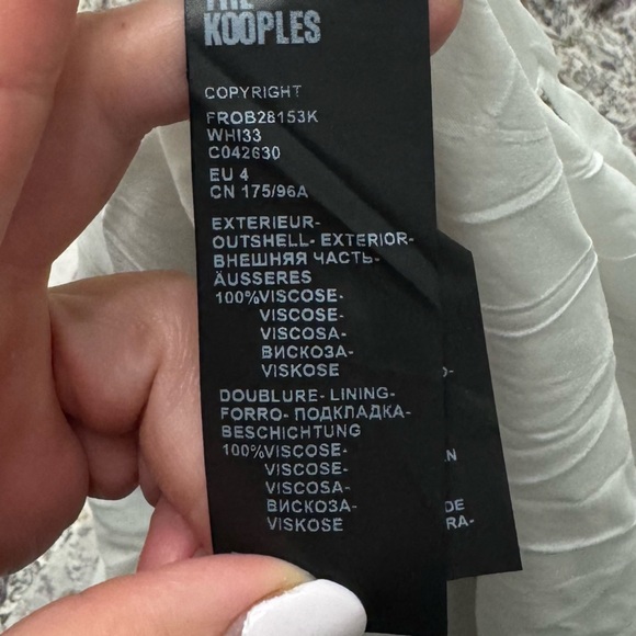 The Kooples Liberty Field Dress Floral Midi Long Sleeve Dress White Size XL NEW - Picture 11 of 14